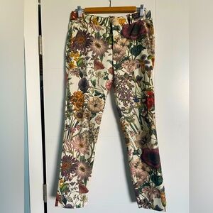 Zara floral print cigarette pants
